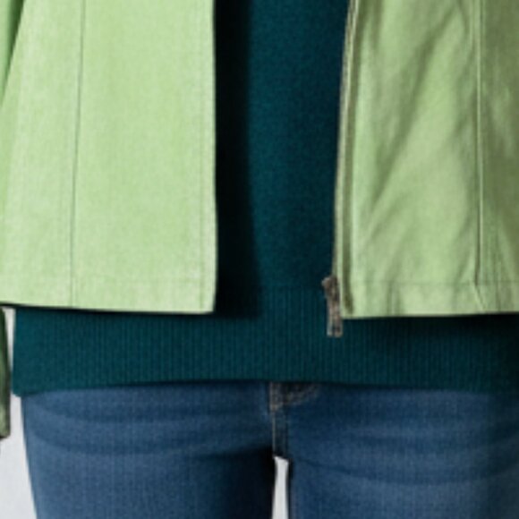 Coldwater Creek Vintage Women's Lime Green Suede Jacket XL - Picture 3 of 16